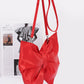 Oversize Satin Bow Convertible Clutch Swing Bag