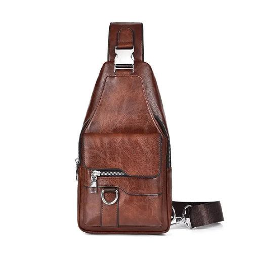 Men Cross Body Bag Sling Backpack Fashion Retro Travel Male Side