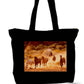 Wild Mustang Horses Large Tote New Zipper Bag