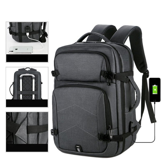 Mens Casual USB Charging Luxury Laptop Backpack Waterproof