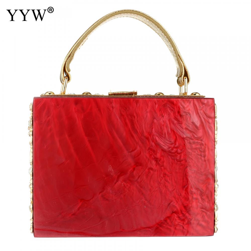 Acrylic Handbags Women 2022 Fashion Flower Shoulder Bags Evening Party