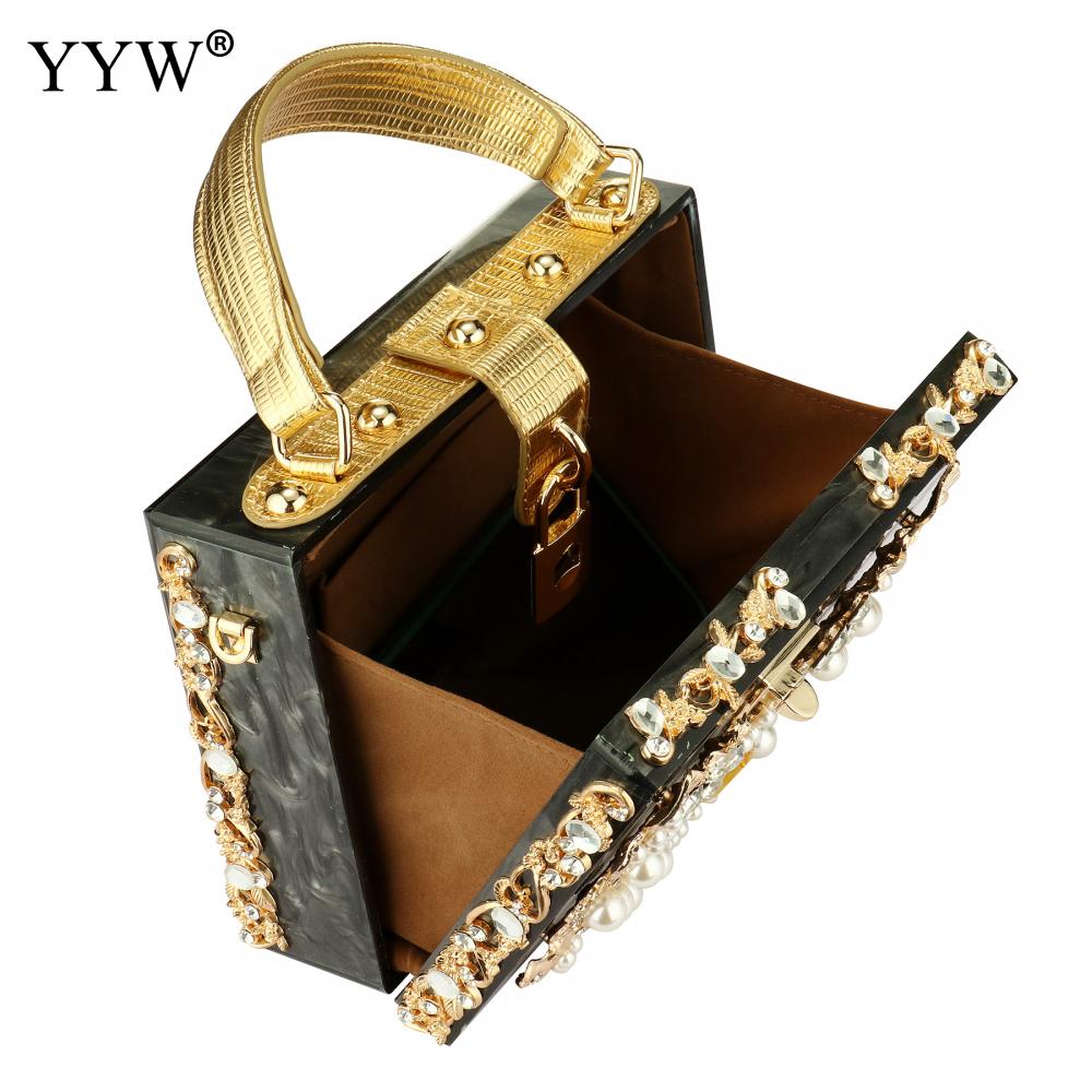 Acrylic Handbags Women 2022 Fashion Flower Shoulder Bags Evening Party