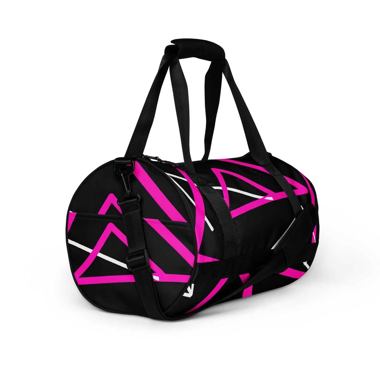 Crossbody Water-resistant Travel Bag - Black and Pink Pattern