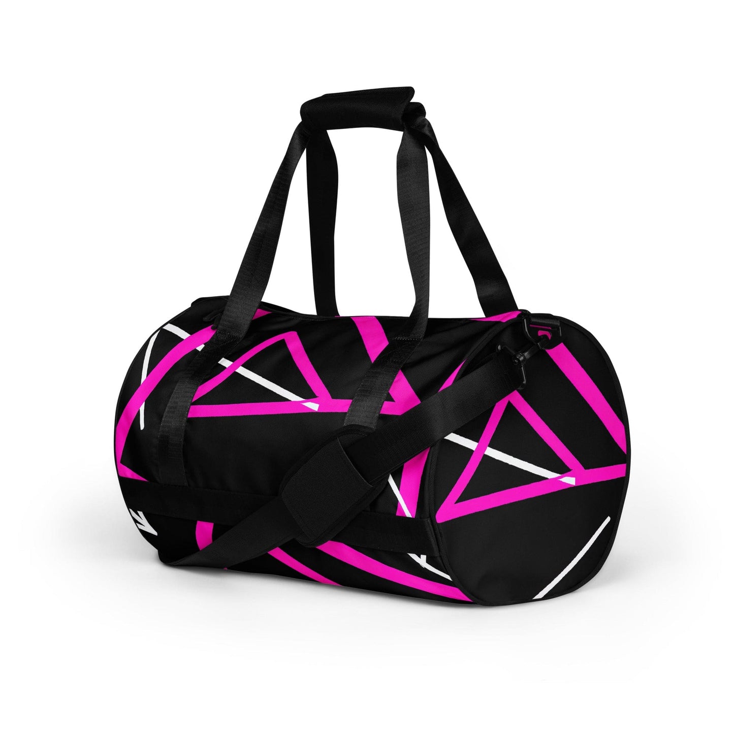 Crossbody Water-resistant Travel Bag - Black and Pink Pattern