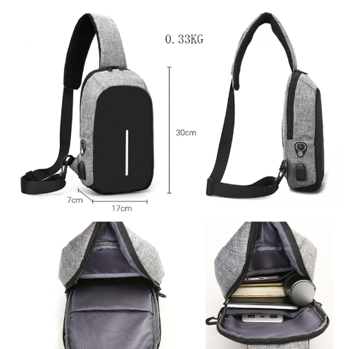 Shoulder Backpacks Sling Bag with USB Connection