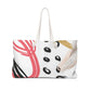 Weekender Tote Bag - Black and Pink Print