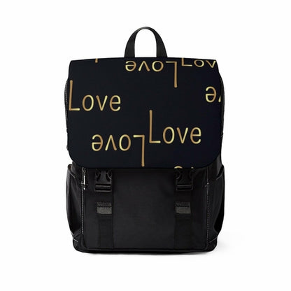 Uniquely You Backpack Bag - Half-Flap / Love Print - Black / B08617