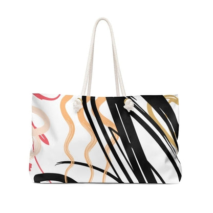 Weekender Tote Bag - Black and Pink Print